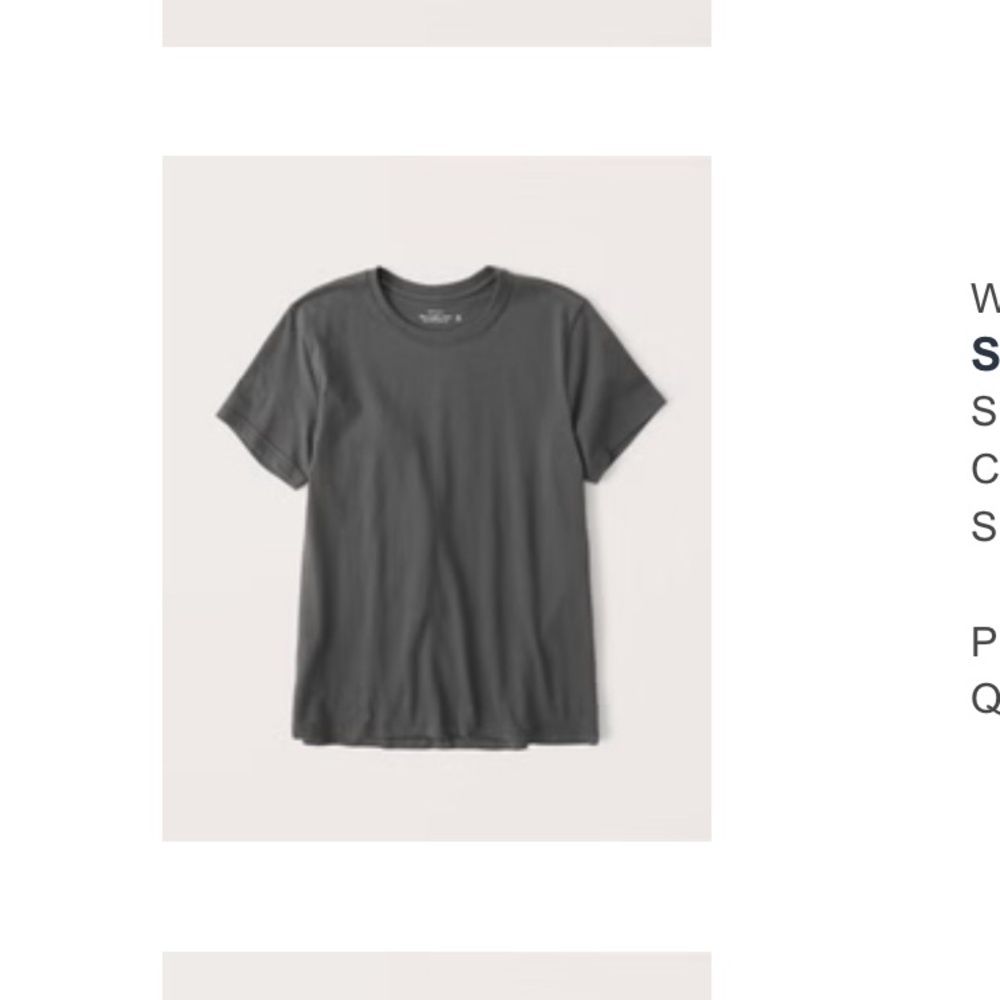 NWT Abercrombie & Fitch Women’s Short-sleeve Relaxed Tee in Dark Grey #A&F #tee